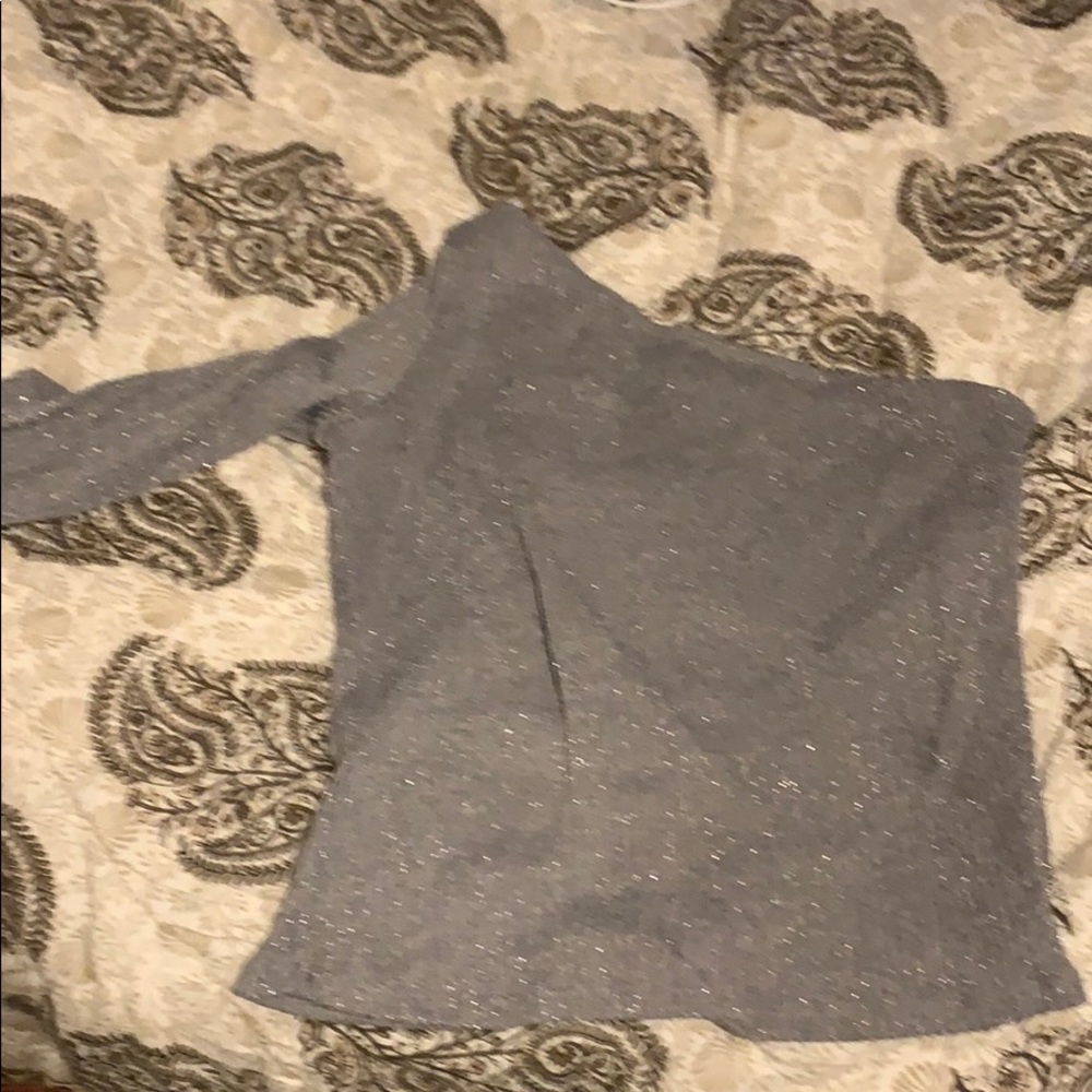 Silver one seleve crop top